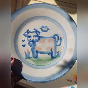 VTG M.A. Hadley Milk Cow Plate glazed stoneware 9" replacement luncheon